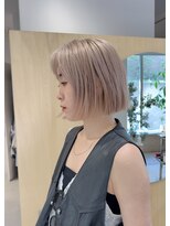 スタン 渋谷(Stam)&nbsp;ミルクティーベージュカラータッセルボブ切りっぱなしボブ渋谷駅