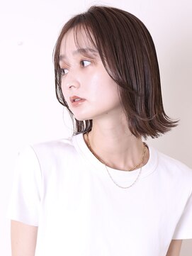 ヨファヘアー 岡本店(YOFA hair) 似合わせカット小顔前髪黒髪ミディアムレイヤー1105