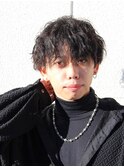 ダークアッシュ/カルマパーマ/アッシュブラック[メンズ/池袋]