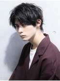作り込まないワックスなし風シャドウパーマセンターパート微分け