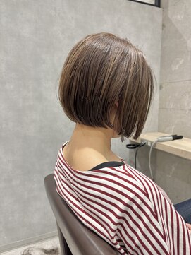 トマト(TOMTO) 【RYOHEI】切りっぱなしボブ_オリーブグレージュ_ショートボブ