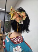 卒業式ヘアセット、袴着付け