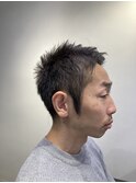 白髪スタイルグレイカラーメンズショートビジネスマンヘア50代