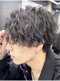 大分ナチュラルセンターパート無造作ツイストスパイラルパーマ