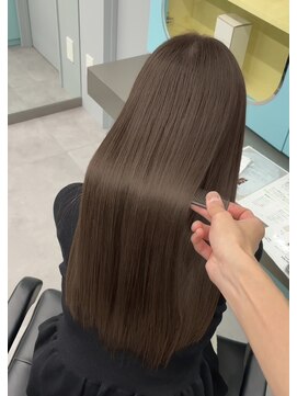 ノー バイ イオエ 西梅田(no. by ioe) ブリーチなしカラー/髪質改善/ミルクティーベージュ/小顔へア