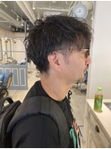 前回パーマを活かした刈上2ブロック大人マッシュヘア赤羽美容室
