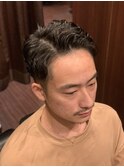 ツーブロック七三パーマ
