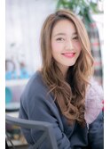 かき上げバングアシンメトリー外国人風ランダムパーマb1