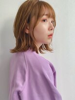 アリュウル 表参道 青山(Allure)&nbsp;鎖骨 ミディアム おくれ毛 レイヤーベージュ 小顔 東垂水