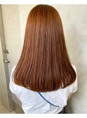縮毛矯正×オレンジブラウン【髪質改善】【代官山】