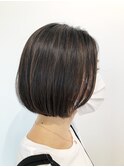 20代30代40代前下がり艶感ストレート大人ショートボブ