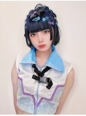ネイビーカラー×クリップアレンジ