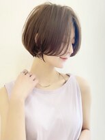 大人可愛い小顔ひし形クビレ丸みボブ20代30代40代大人ショート
