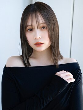 エインアンリー 表参道(AIN.ANLY.) ぱっつん前髪薄めバングフェイスレイヤーシンプルストレート小顔