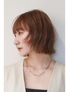 シスタ(SISTA) 外はねくびれボブオレンジブラウンオレンジベージュ【自由が丘】