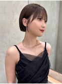 ショコラブラウン×ミニマルボブ