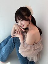 エヌ 大阪梅田茶屋町(enu) 韓国風顔まわりレイヤー×ハーフアップ