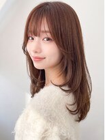 アンジュール(UNJOUR.)&nbsp;夏カラー髪質改善明るめブラウン顔周りレイヤー小顔カット