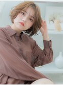 センターパートかきあげ前髪韓国風大人ボブa上尾20代30代40代