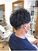 MEN'S HAIR  センターパート　ツイストスパイラル　コンマヘア
