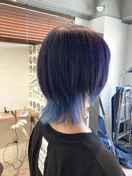 コワファーストナガサキシャンプーボーイ(COIFF1RST NAGASAKI SHAMPOO BOY) ブルー×ラベンダー×ウルフカット