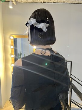 ヌープヘアーアイス(NUUP.hair ici) 可愛いお呼ばれボブヘアセットリボンヘアセット