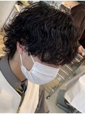 波巻きパーマメンズマッシュウルフツイストスパイラルパーマ