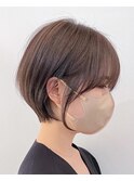 大人可愛い耳掛けひし形小顔ショートボブイメチェンワイドバング