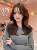 韓国風/内巻き/セミロングヘア/20代/30代