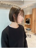 <森千晶>ぷつっとボブに透明感オリーブベージュ/耳かけも◎