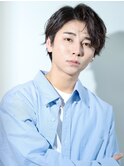アッシュブラック/七三/くせ毛風/マッシュパーマ/自由が丘