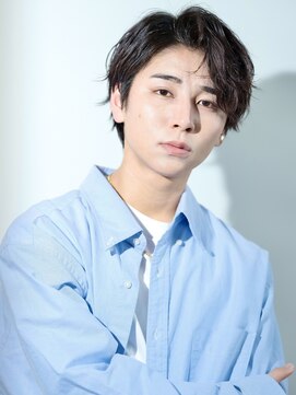 エムスラッシュ アヴェダ 自由が丘(M.SLASH AVEDA) アッシュブラック/七三/くせ毛風/マッシュパーマ/自由が丘