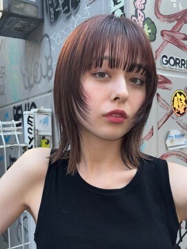 ノイ(noi) 顔周りレイヤーカットグレージュカラーくびれボブベージュカラー