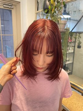 ロマリア(Lomalia) 【Lomalia表参道】ケアブリーチ/オレンジ/レイヤー/イメチェン