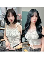 あるじゃんすー 渋谷店&nbsp;ブルーブラック#シールエクステ#ツヤ髪スタイル#ヨシンモリ#渋谷