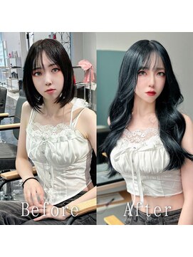 あるじゃんすー 渋谷店 ブルーブラック#シールエクステ#ツヤ髪スタイル#ヨシンモリ#渋谷