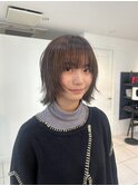 ☆ブリーチなしショコラブラウンボブレイヤーボブウルフカット