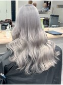 14313ブリーチ＆ダブルカラーシルバーアッシュワンホンヘア