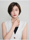 表参道大人ショートボブ顔周りレイヤーカットくびれショート30代