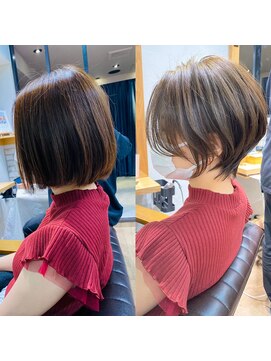 マグ ギンザ(mag ginza) 30代40代50代ショート白髪ぼかし白髪染め面長似合う髪型