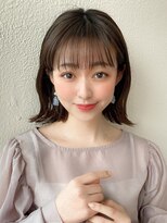 アフロート エル 錦糸町(AFLOAT L)&nbsp;韓国風レイヤー/外ハネくびれ/ミディアムレイヤー/ぱっつん前髪