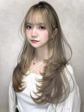 ルノン フィージュ(LUNON fieju) 黒髪クラゲヘアーオリーブグレー小顔ココアベージュ