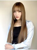 髪質改善トリートメントで叶う美髪ストレート　艶髪　前髪　