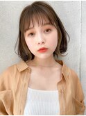 ミディアムレイヤー、外ハネボブ、グレージュ☆