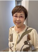大人ガーリー顔周りレイヤー着物ヘア70代【西新大濠荒戸】