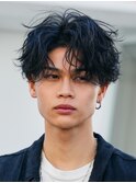 メンズシースルーマッシュニュアンスパーマシャドウパーマテテ風