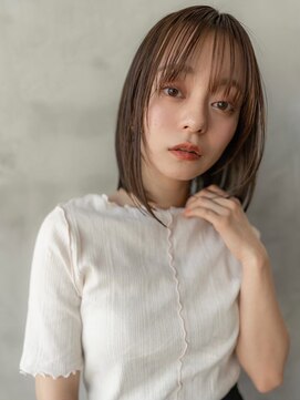 オースティン 登戸向ケ丘遊園(AUSTIN) 大人かわいい前髪セシルカットココアブラウンフリンジウェーブ