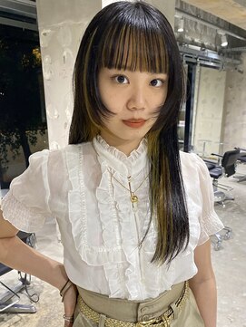 ロジ(loji) ぱっつんロング× point yellow