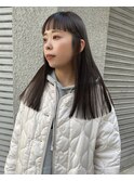 オン眉bang × ぷつっとストレート