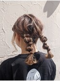 ツインテール編みおろし